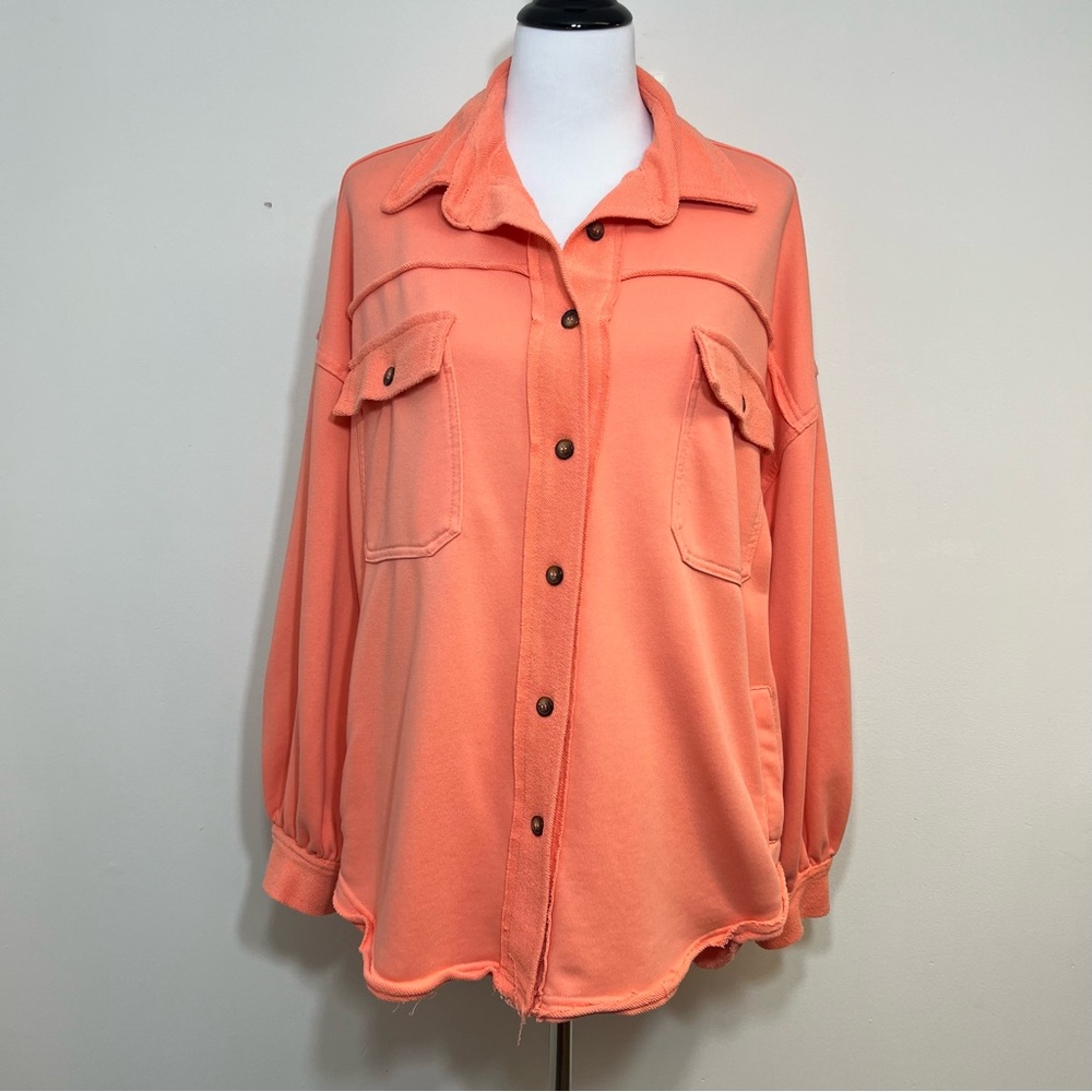 POL French Terry Oversized Shacket